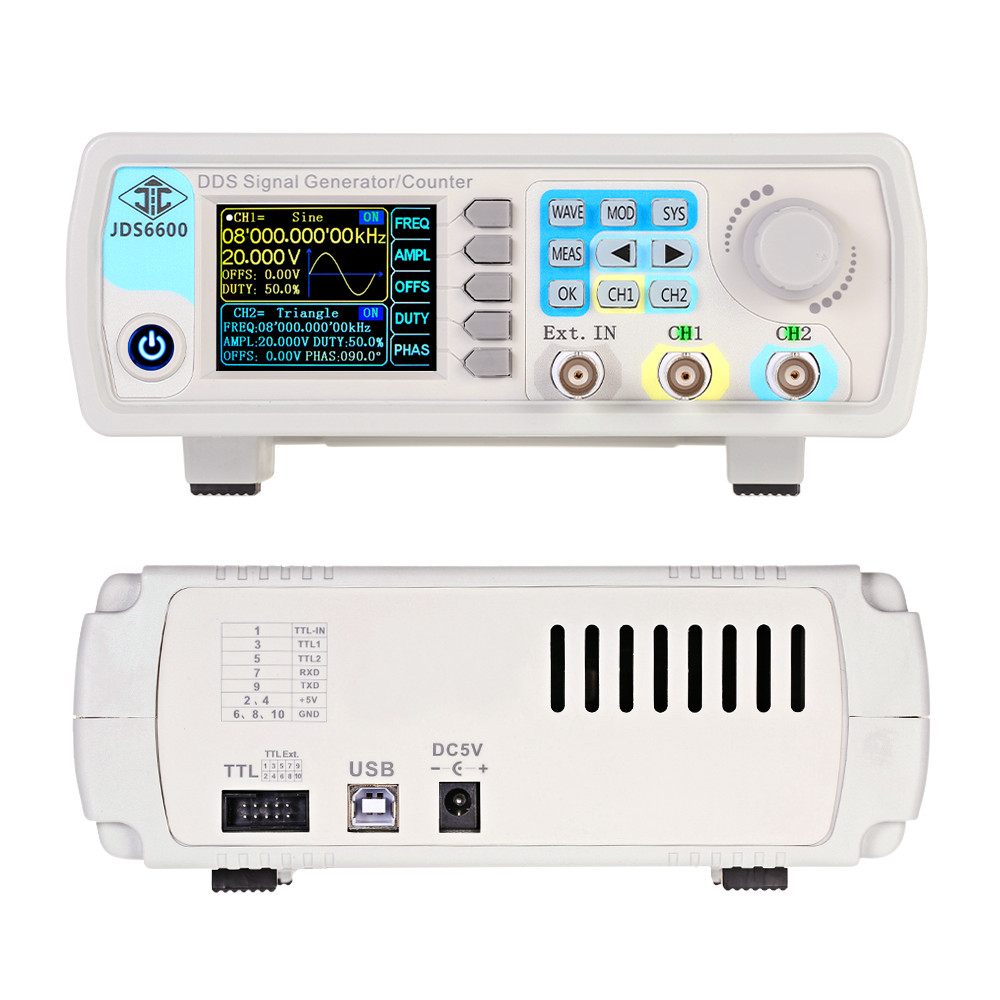 Dual Channel Arbitrary Waveform Function Generator 60Mhz - YAO JDS6600 15/30/40/50/60MHz DDS 기능 신호