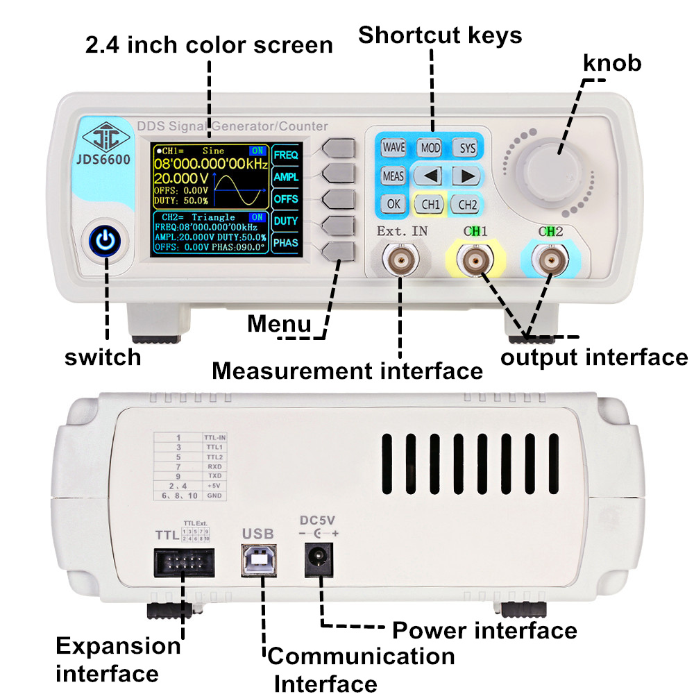 YAO JDS6600 15/30/40/50/60MHz  - Dual Channel Arbitrary Waveform Function Generator 60Mhz 리뷰 및 가격